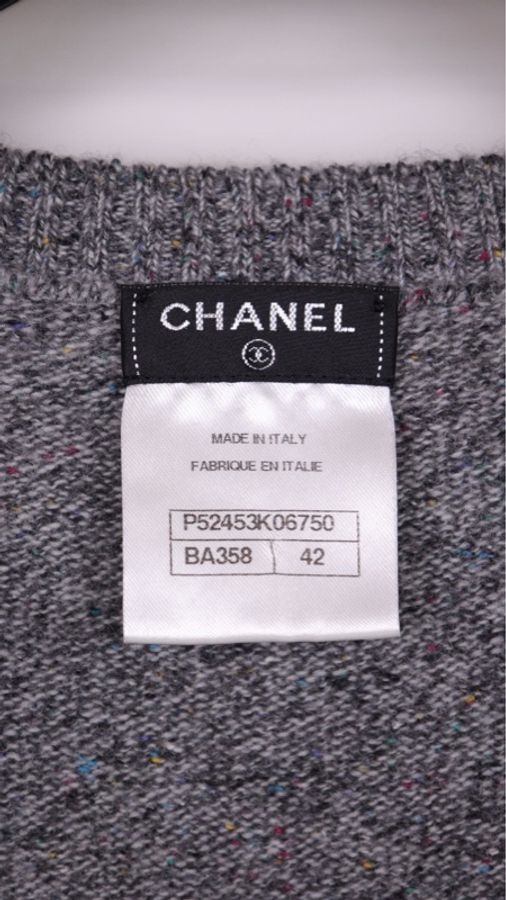 Chanel 16年权志龙同款深灰色羊绒立体丝绒山茶花针织开衫上衣外套-11