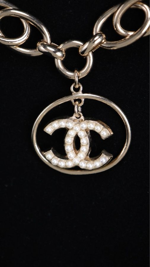 Chanel 13年地球仪镂空珍珠C多元素吊坠腰链-22