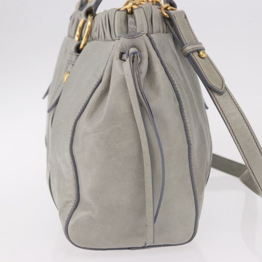 【日本直送】Miu Miu 手提包 皮革 兩用 淺藍色 金色 正品 188963M-3