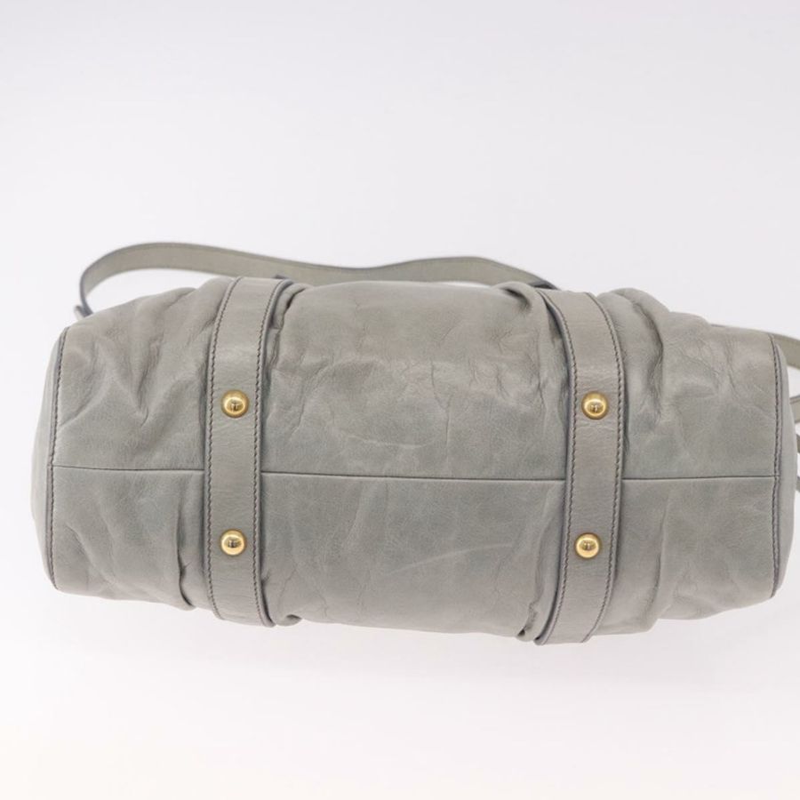 【日本直送】Miu Miu 手提包 皮革 兩用 淺藍色 金色 正品 188963M-4