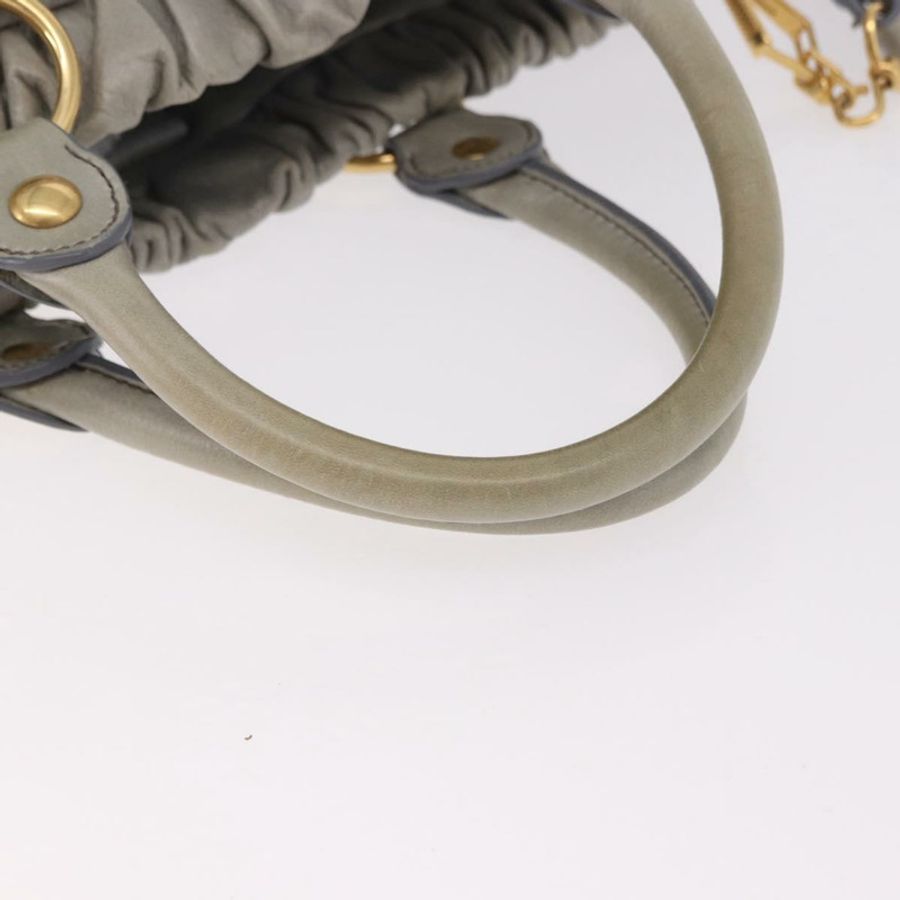 【日本直送】Miu Miu 手提包 皮革 兩用 淺藍色 金色 正品 188963M-6