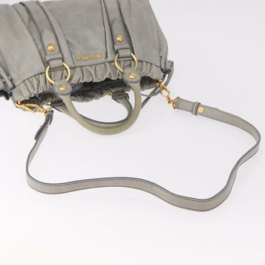 【日本直送】Miu Miu 手提包 皮革 兩用 淺藍色 金色 正品 188963M-8