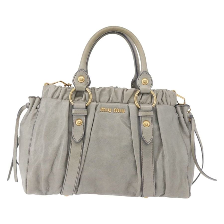 【日本直送】Miu Miu 手提包 皮革 兩用 淺藍色 金色 正品 188963M-12