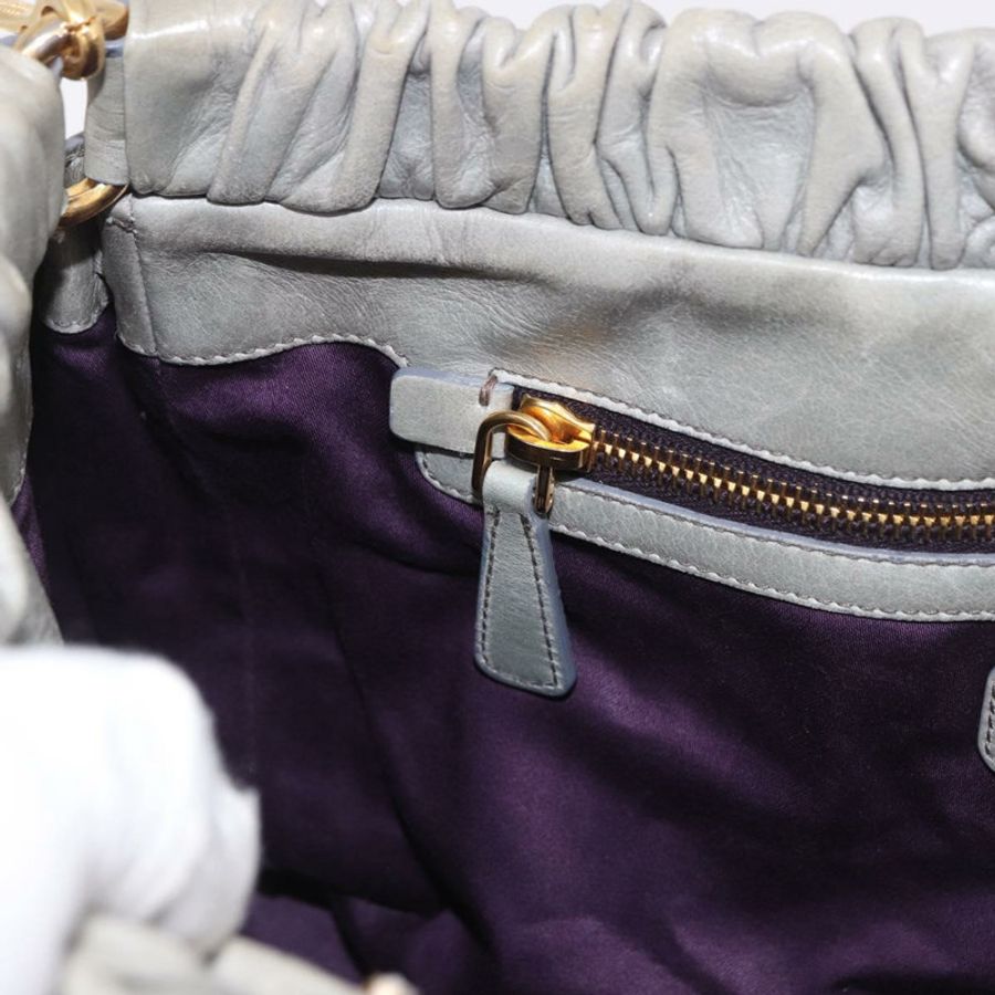 【日本直送】Miu Miu 手提包 皮革 兩用 淺藍色 金色 正品 188963M-23