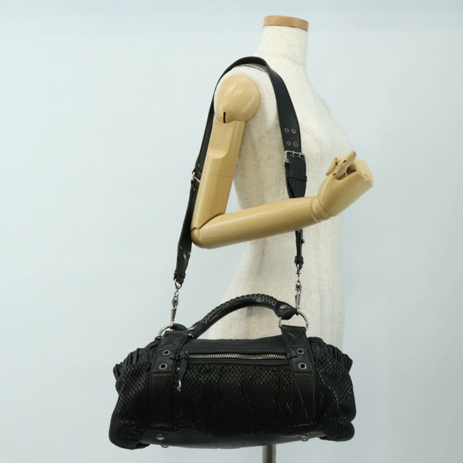 【日本直送】Miu Miu 手提包 皮革 兩用 黑色 銀色 正品 BA13790V-26