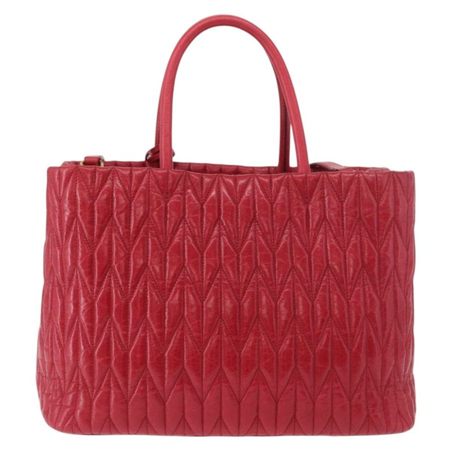 【日本直送】Miu Miu Matelasse 手提包 皮革 2way 紅金 正品 BA13893V-1