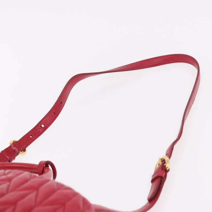 【日本直送】Miu Miu Matelasse 手提包 皮革 2way 紅金 正品 BA13893V-14