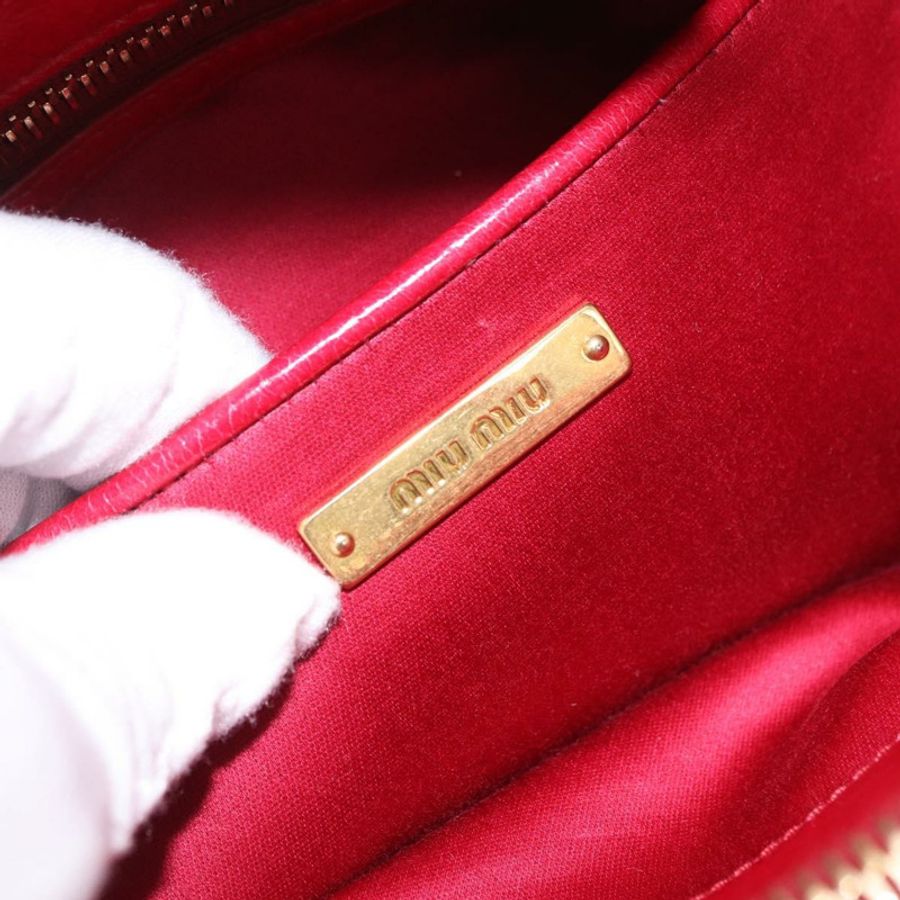 【日本直送】Miu Miu Matelasse 手提包 皮革 2way 紅金 正品 BA13893V-20
