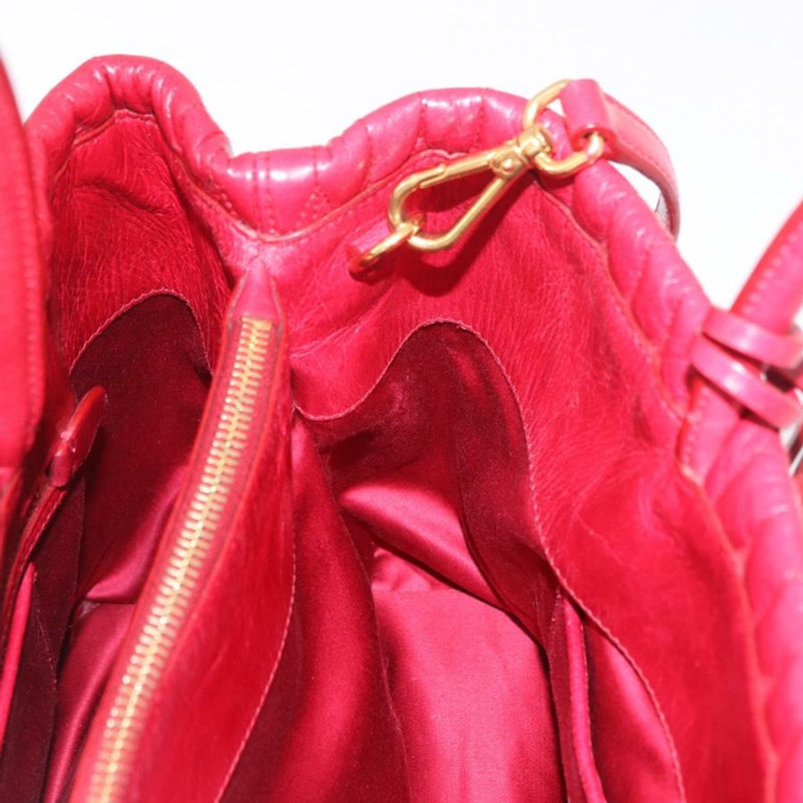 【日本直送】Miu Miu Matelasse 手提包 皮革 2way 紅金 正品 BA13893V-25