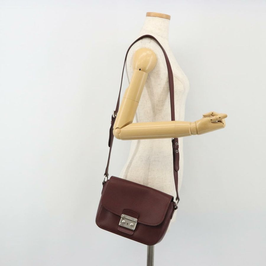 【日本直送】Miu Miu 單肩包 皮革 波爾多銀色 正品 BA13896A-24