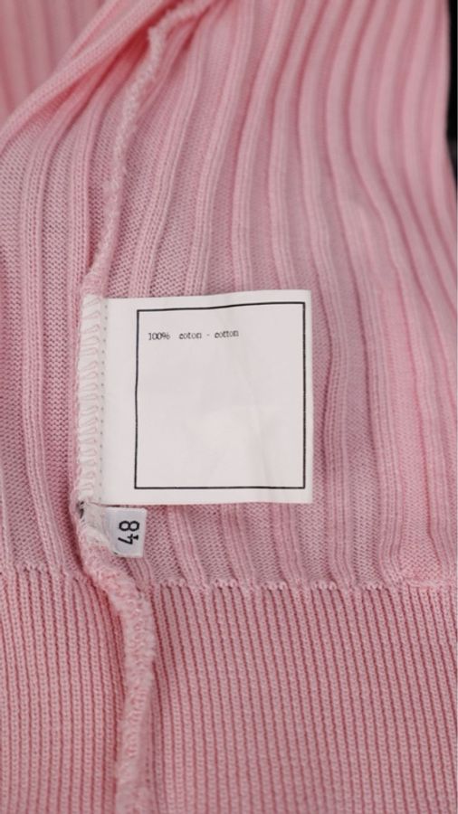 Chanel 97年粉蓝拼色羊毛两口袋针织开衫外套-13