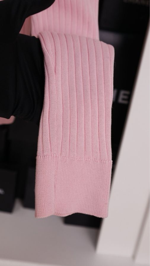 Chanel 97年粉蓝拼色羊毛两口袋针织开衫外套-28