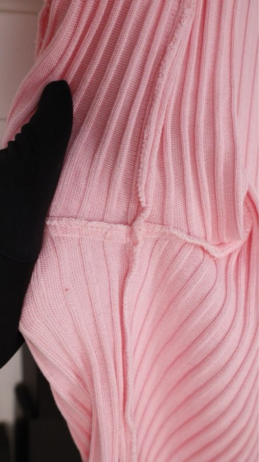 Chanel 97年粉蓝拼色羊毛两口袋针织开衫外套-29