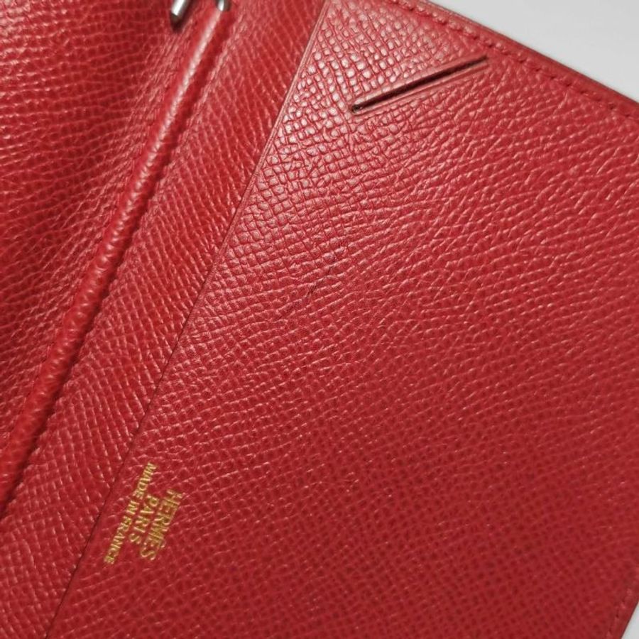 Hermes Vision II中古記事本套Epsom牛皮銀扣Q5國旗紅圈Z刻-8