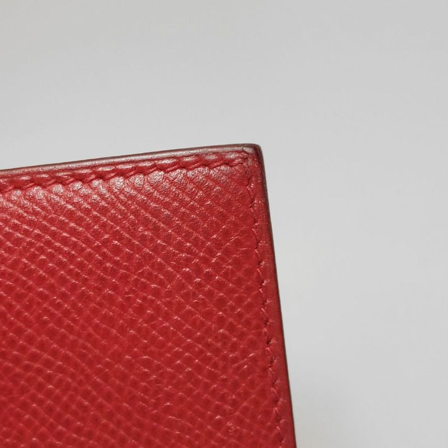 Hermes Vision II中古記事本套Epsom牛皮銀扣Q5國旗紅圈Z刻-13