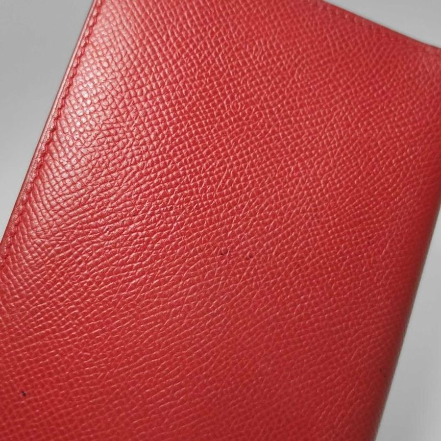 Hermes Vision II中古記事本套Epsom牛皮銀扣Q5國旗紅圈Z刻-16