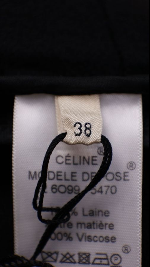 Celine黑金扣条纹羊毛无袖蓬蓬裙连衣裙-15