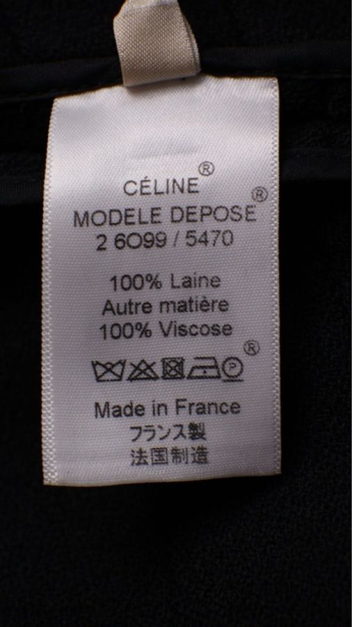 Celine黑金扣条纹羊毛无袖蓬蓬裙连衣裙-16