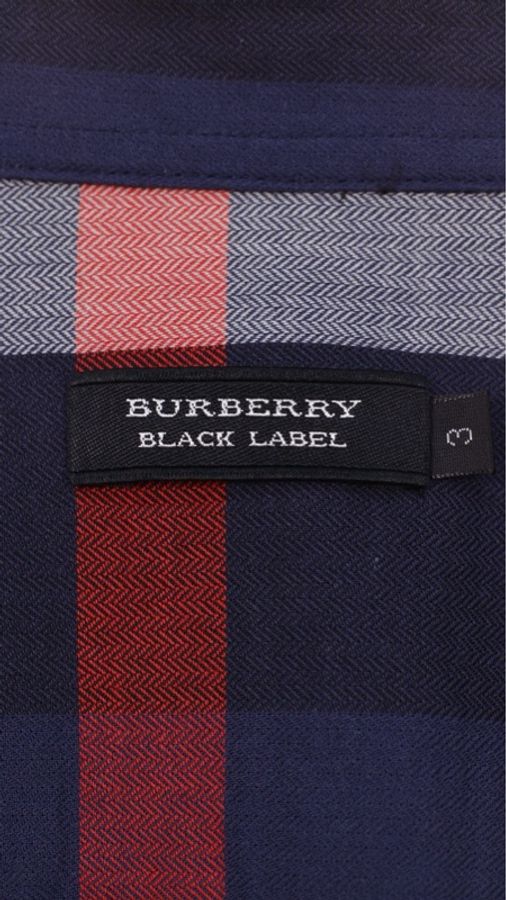 Burberry蓝色格纹短袖衬衫上衣-13