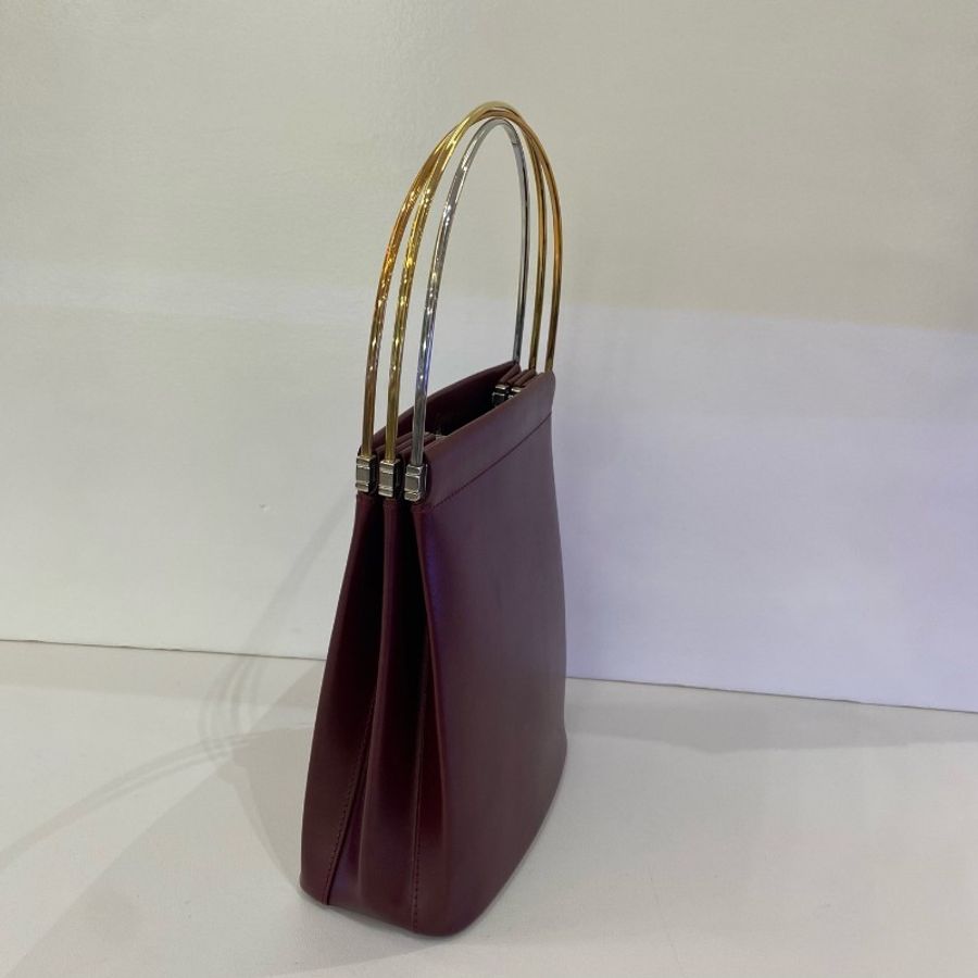 Cartier trinity 三環棕紅色三環手提包-2
