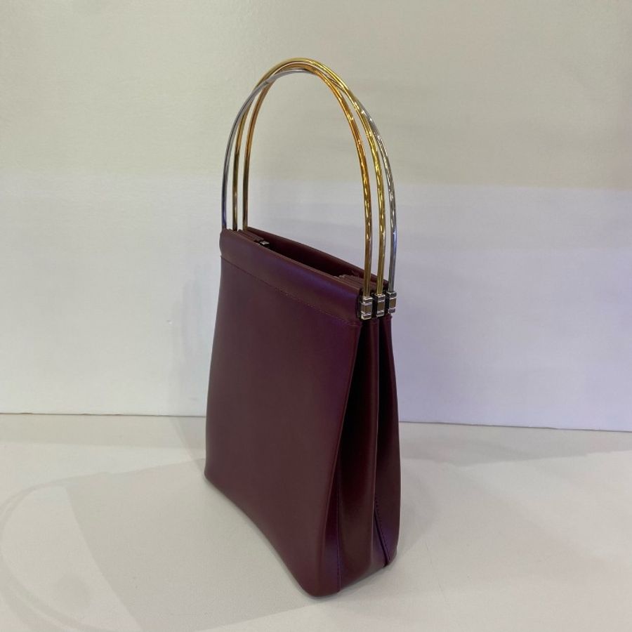 Cartier trinity 三環棕紅色三環手提包-3
