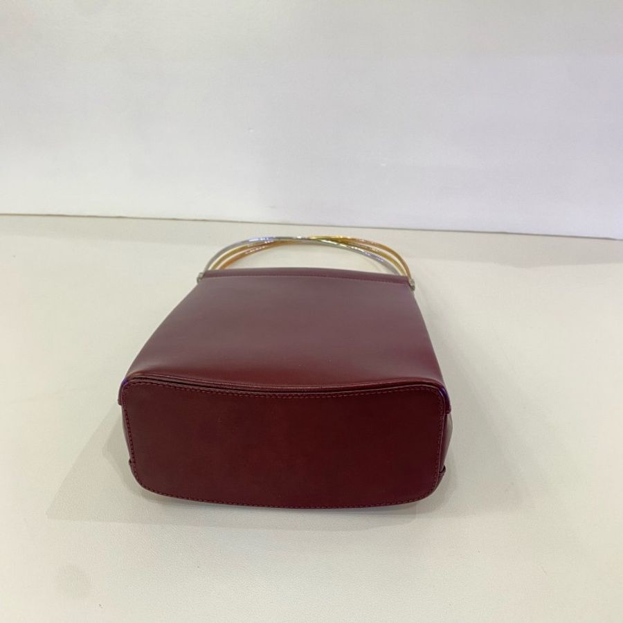 Cartier trinity 三環棕紅色三環手提包-4