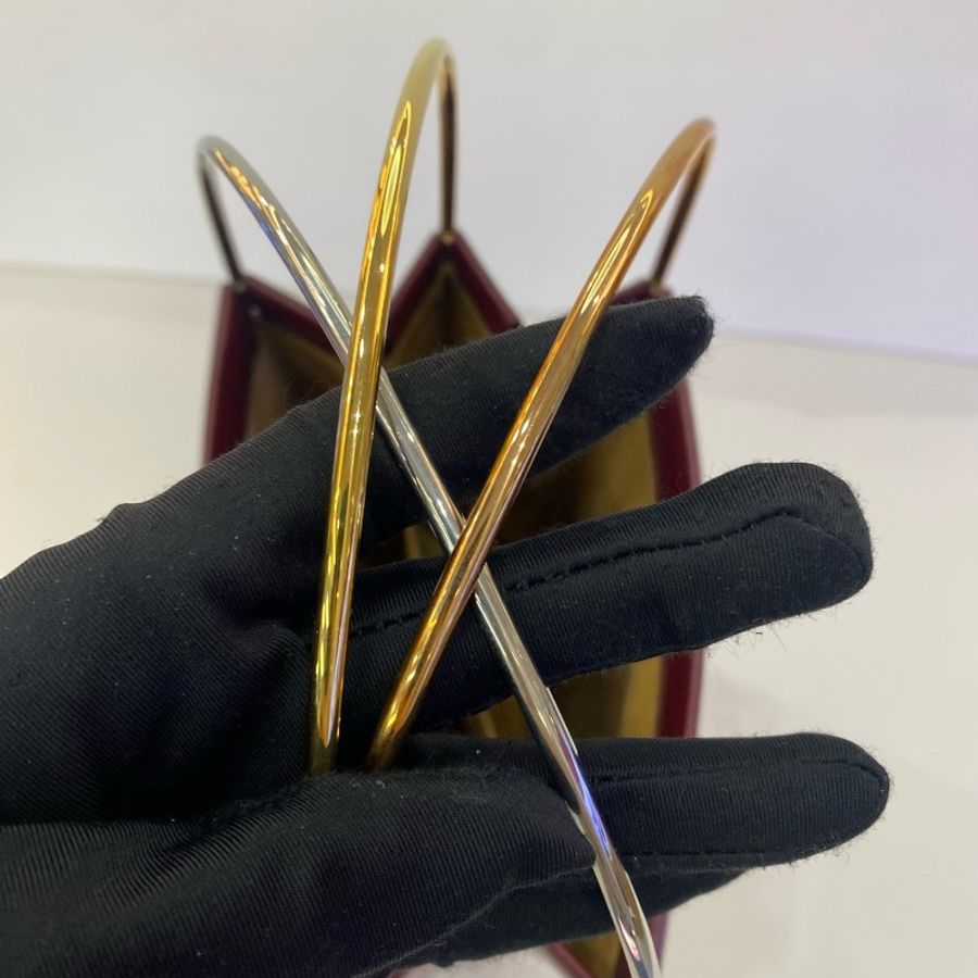Cartier trinity 三環棕紅色三環手提包-6