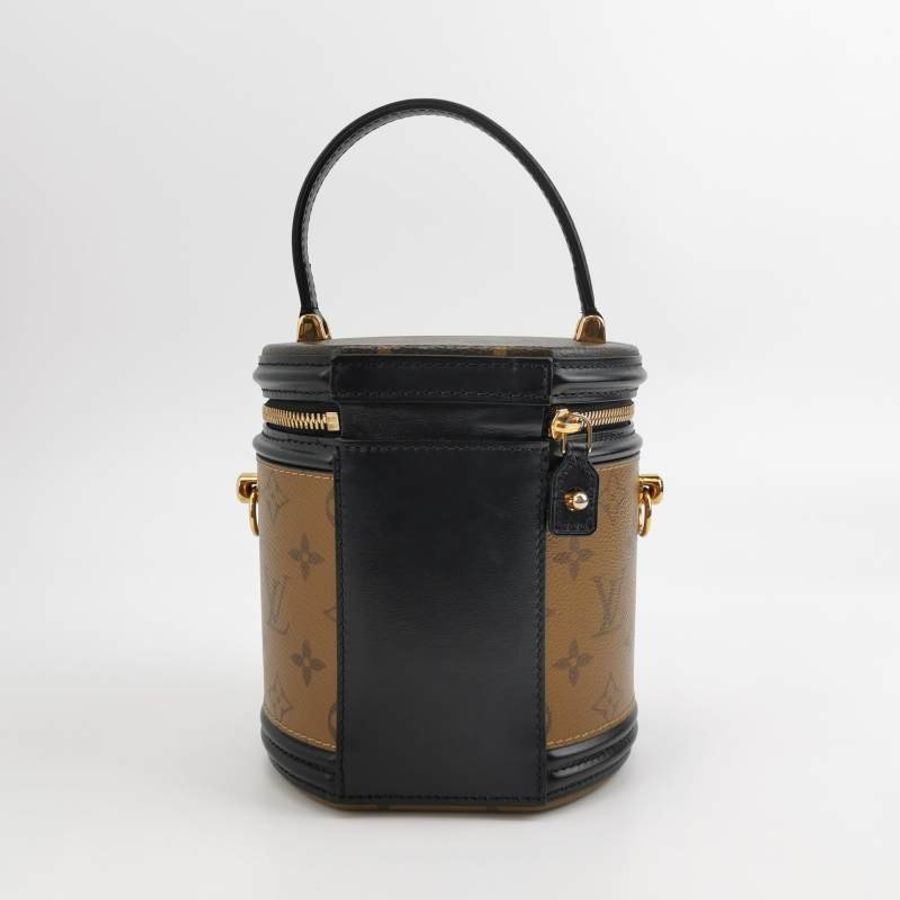 Louis Vuitton (LV) Cannes發財桶小號牛皮Reverse老花單肩包晶片款-4