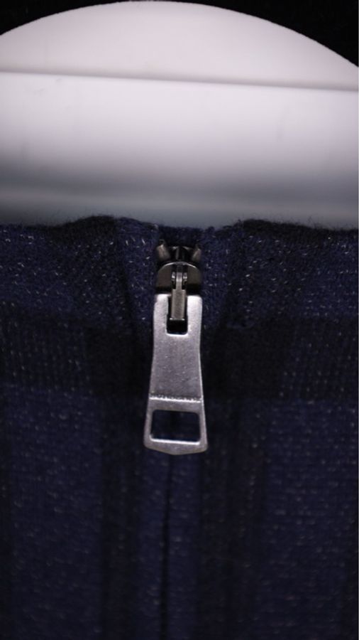 Burberry蓝黑格纹羊毛收腰圆领两口袋短袖连衣裙-32