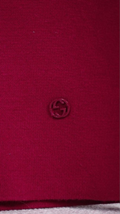 Gucci玫紫色羊毛针织圆领短袖连衣裙-11