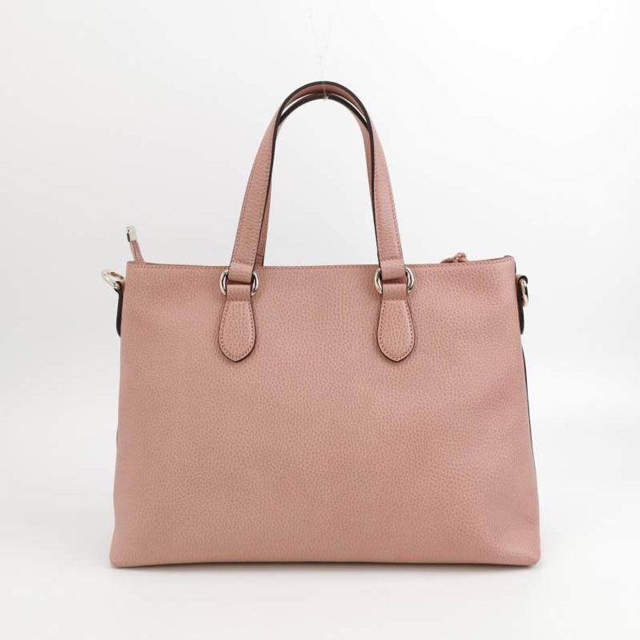 Gucci 牛皮純色字母Logo竹節流蘇單肩包-4