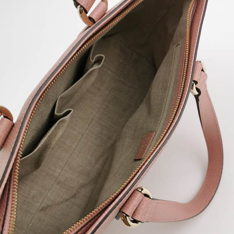 Gucci 牛皮純色字母Logo竹節流蘇單肩包-6