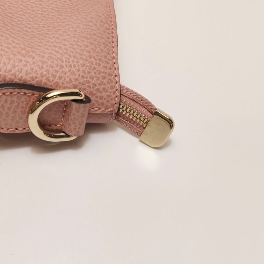 Gucci 牛皮純色字母Logo竹節流蘇單肩包-12