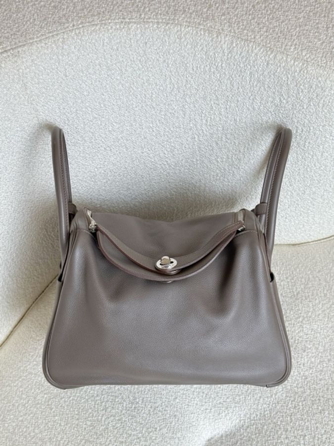 Hermes愛馬仕 Lindy30 錫器灰ec皮 X刻-1
