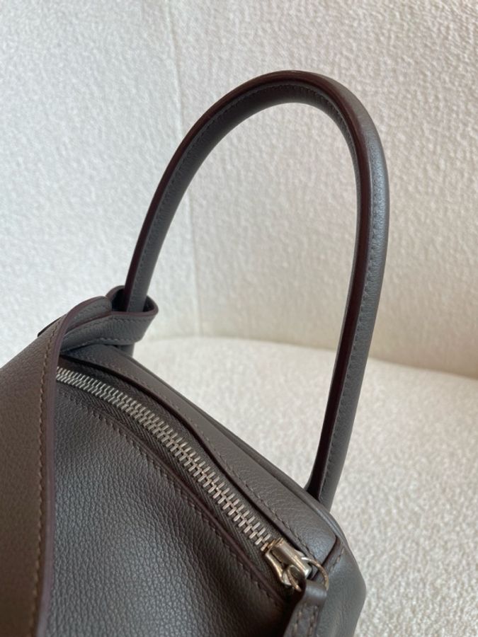 Hermes愛馬仕 Lindy30 錫器灰ec皮 X刻-14
