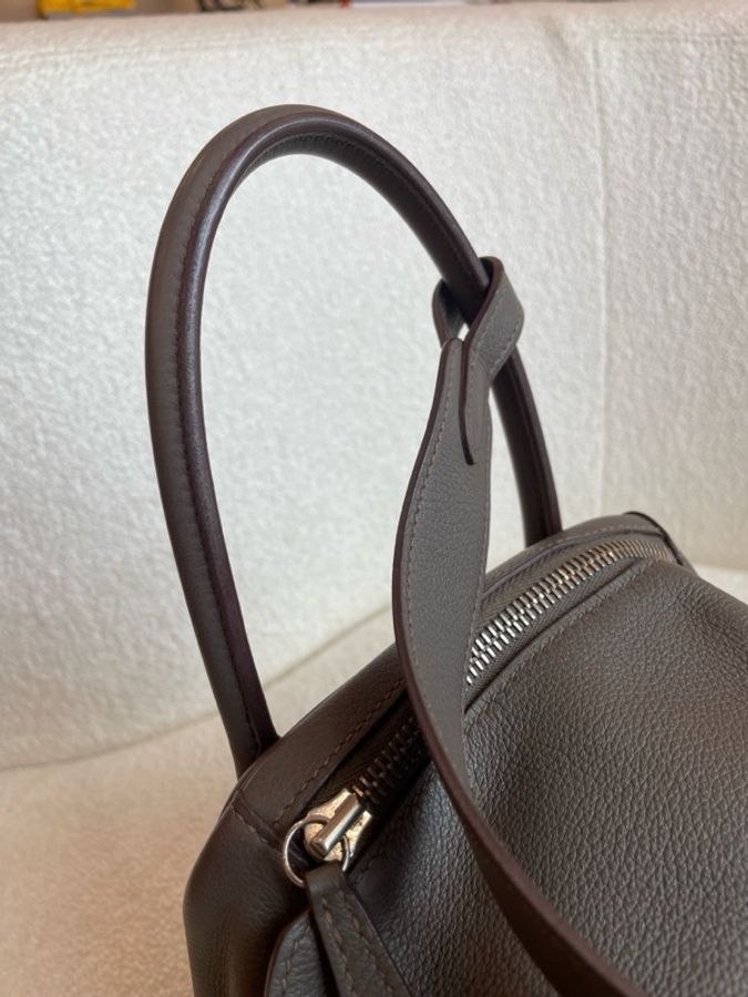 Hermes愛馬仕 Lindy30 錫器灰ec皮 X刻-15