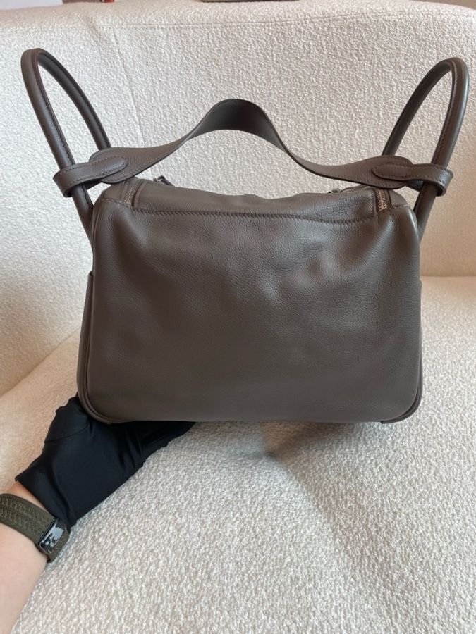 Hermes愛馬仕 Lindy30 錫器灰ec皮 X刻-18