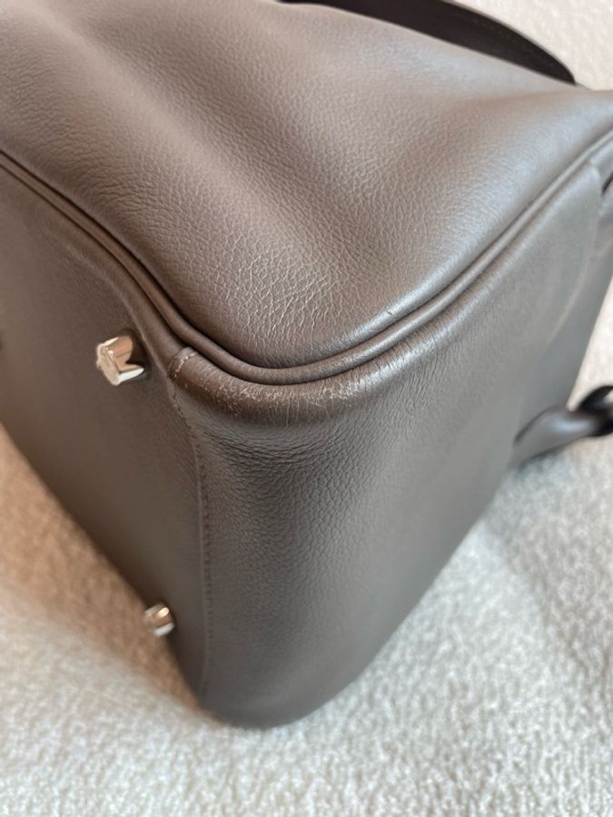 Hermes愛馬仕 Lindy30 錫器灰ec皮 X刻-19