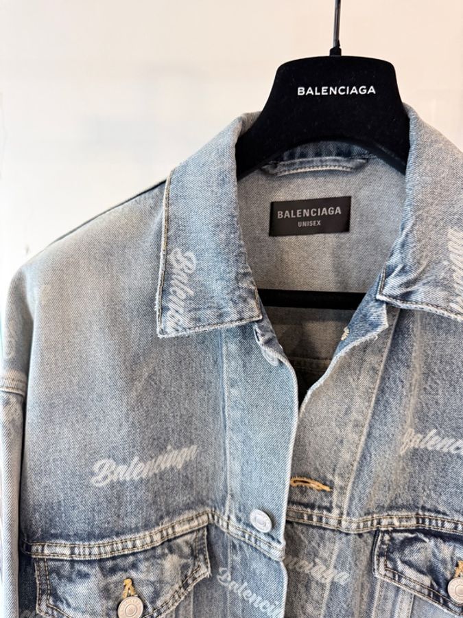 Balenciaga✨男女可穿 Logo牛仔丹寧Oversize寬鬆外套 #XS-1