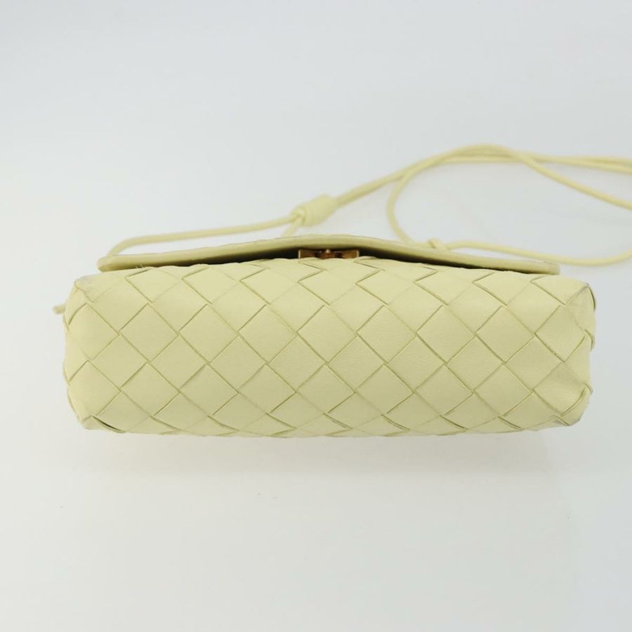 【日本直送】BOTTEGA VENETA INTRECCIATO 皮革肩背包 米色 金色 正品 BA13794V-4