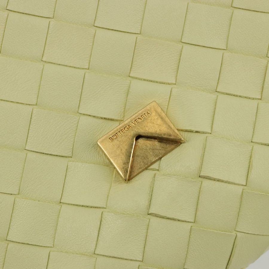 【日本直送】BOTTEGA VENETA INTRECCIATO 皮革肩背包 米色 金色 正品 BA13794V-8