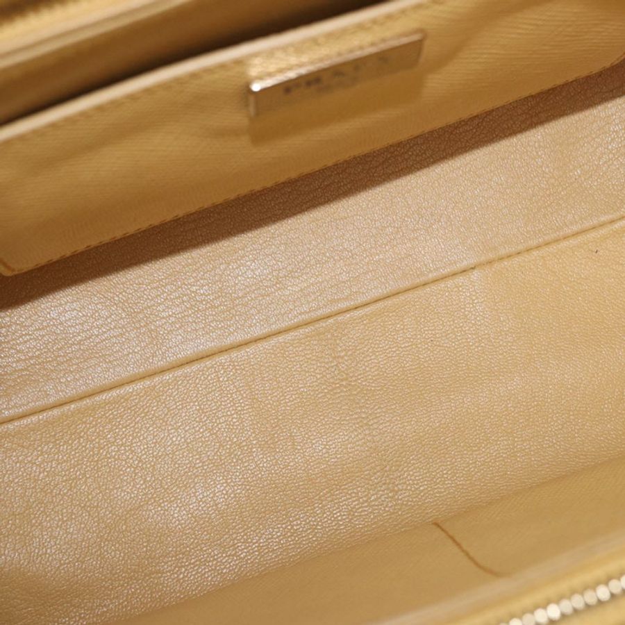 【日本直送】PRADA 手提包 Safiano 皮革 2way 黃金 Auth 186670A-9