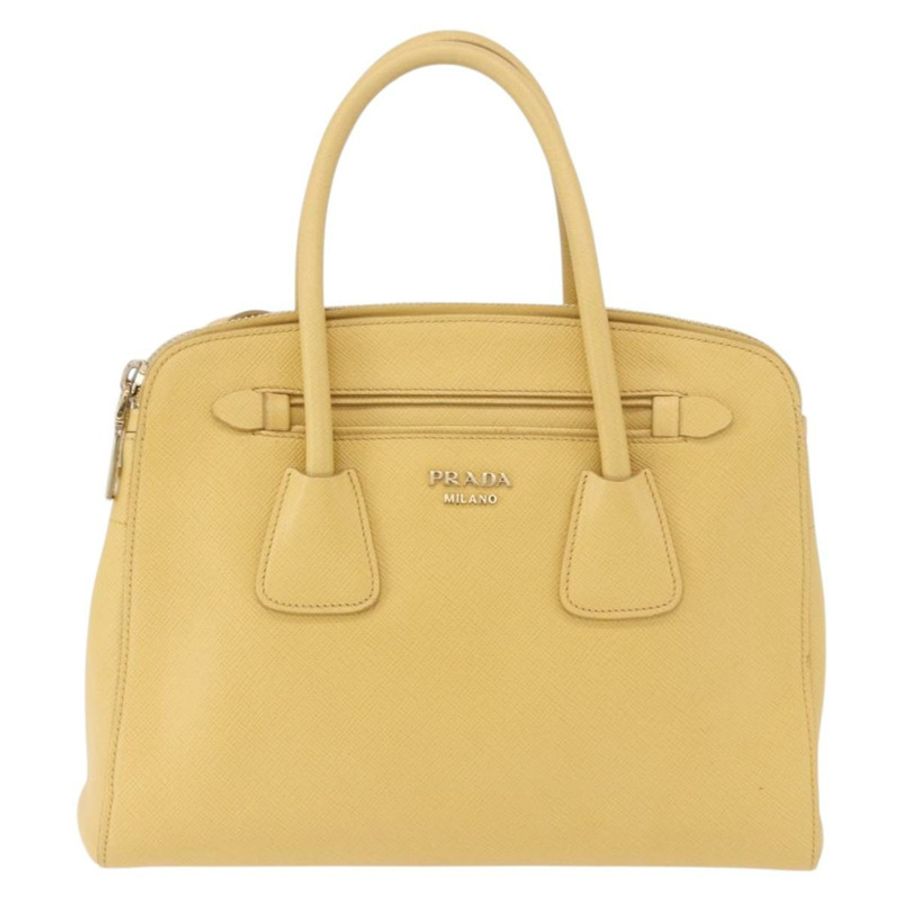 【日本直送】PRADA 手提包 Safiano 皮革 2way 黃金 Auth 186670A-12