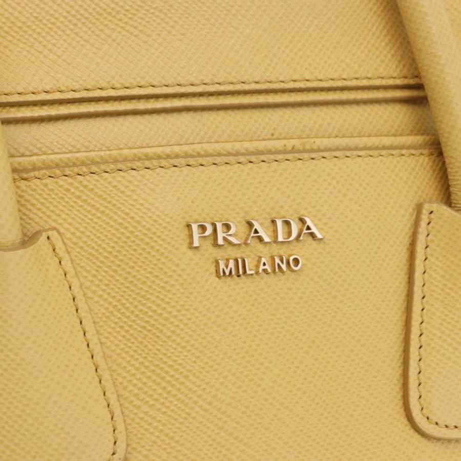 【日本直送】PRADA 手提包 Safiano 皮革 2way 黃金 Auth 186670A-18