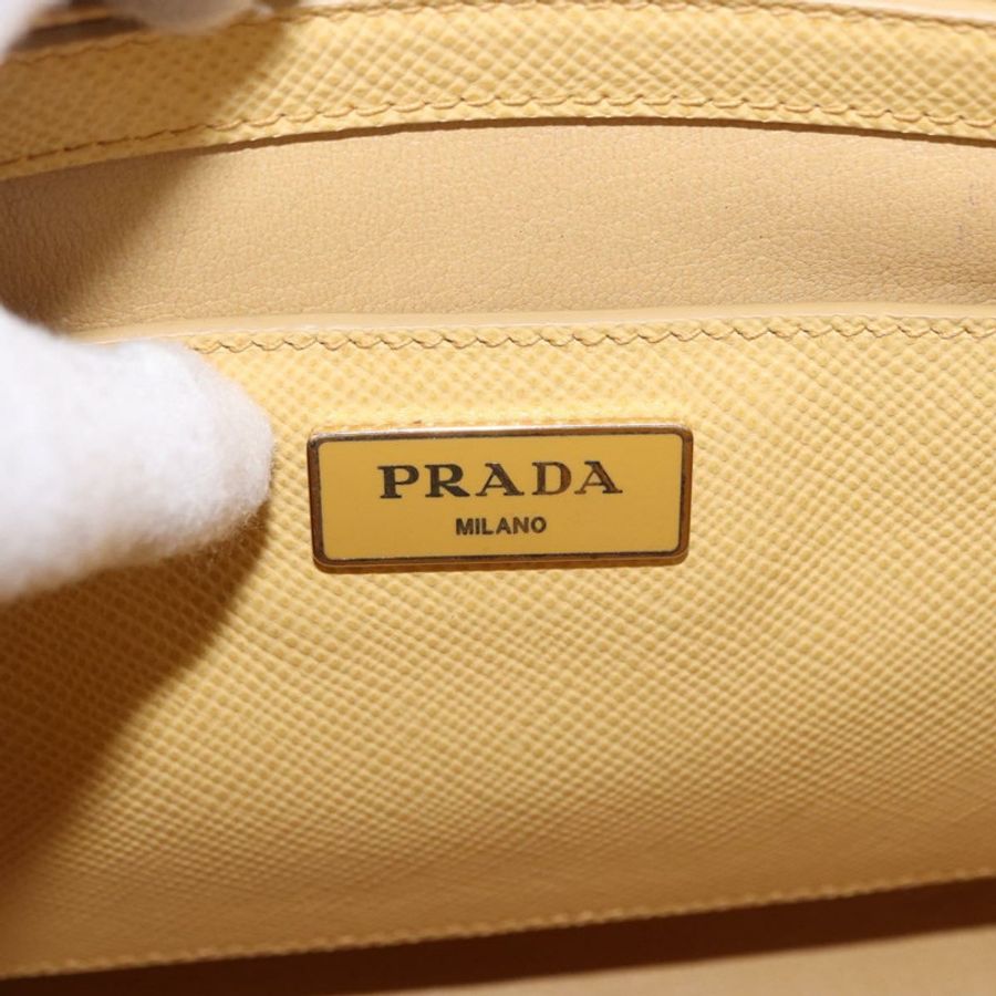 【日本直送】PRADA 手提包 Safiano 皮革 2way 黃金 Auth 186670A-19