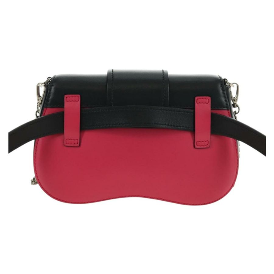 【日本直送】PRADA Sydney 鏈條單肩包 皮革 兩用 黑色 粉紅色 銀色 正品 186637SAM-1