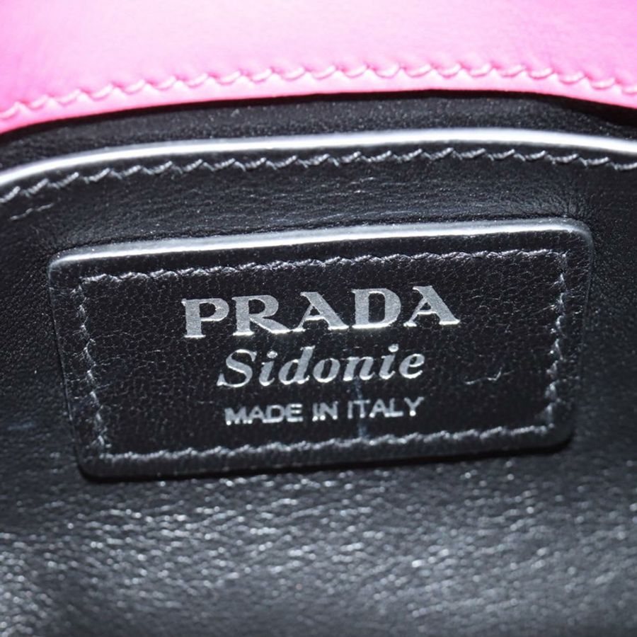 【日本直送】PRADA Sydney 鏈條單肩包 皮革 兩用 黑色 粉紅色 銀色 正品 186637SAM-24