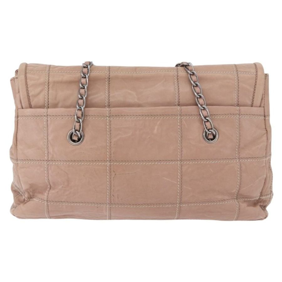 【日本直送】PRADA 鏈條單肩包 皮革 粉紅色 銀色 正品 gh2200A-1