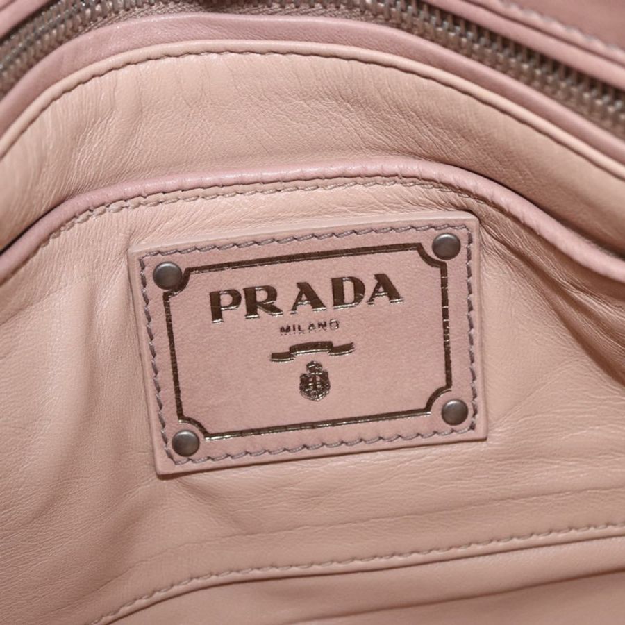 【日本直送】PRADA 鏈條單肩包 皮革 粉紅色 銀色 正品 gh2200A-20