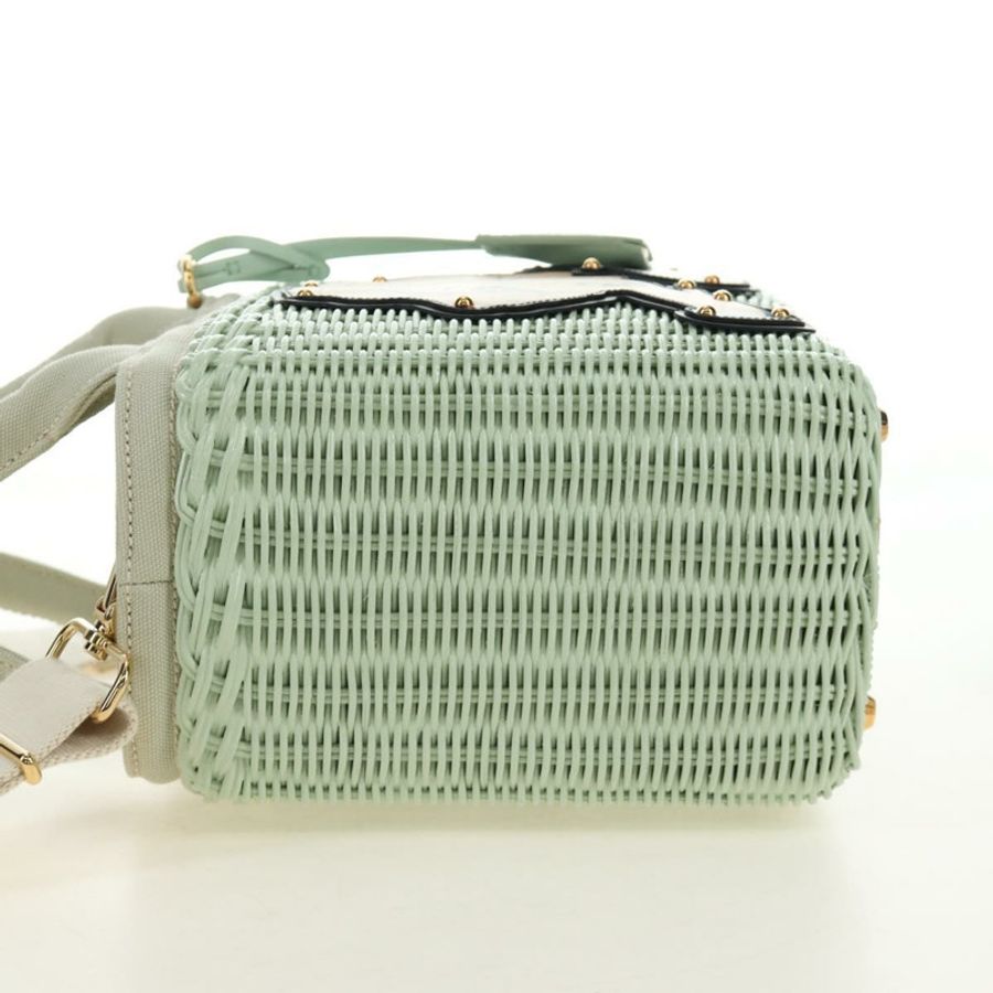 【日本直送】PRADA 藤編兩用手提包 綠色金色 正品 190430SAM-2